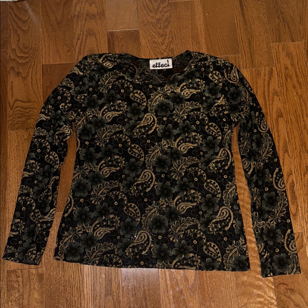 Vintage 90s Effect! Sheer Floral Top Size S